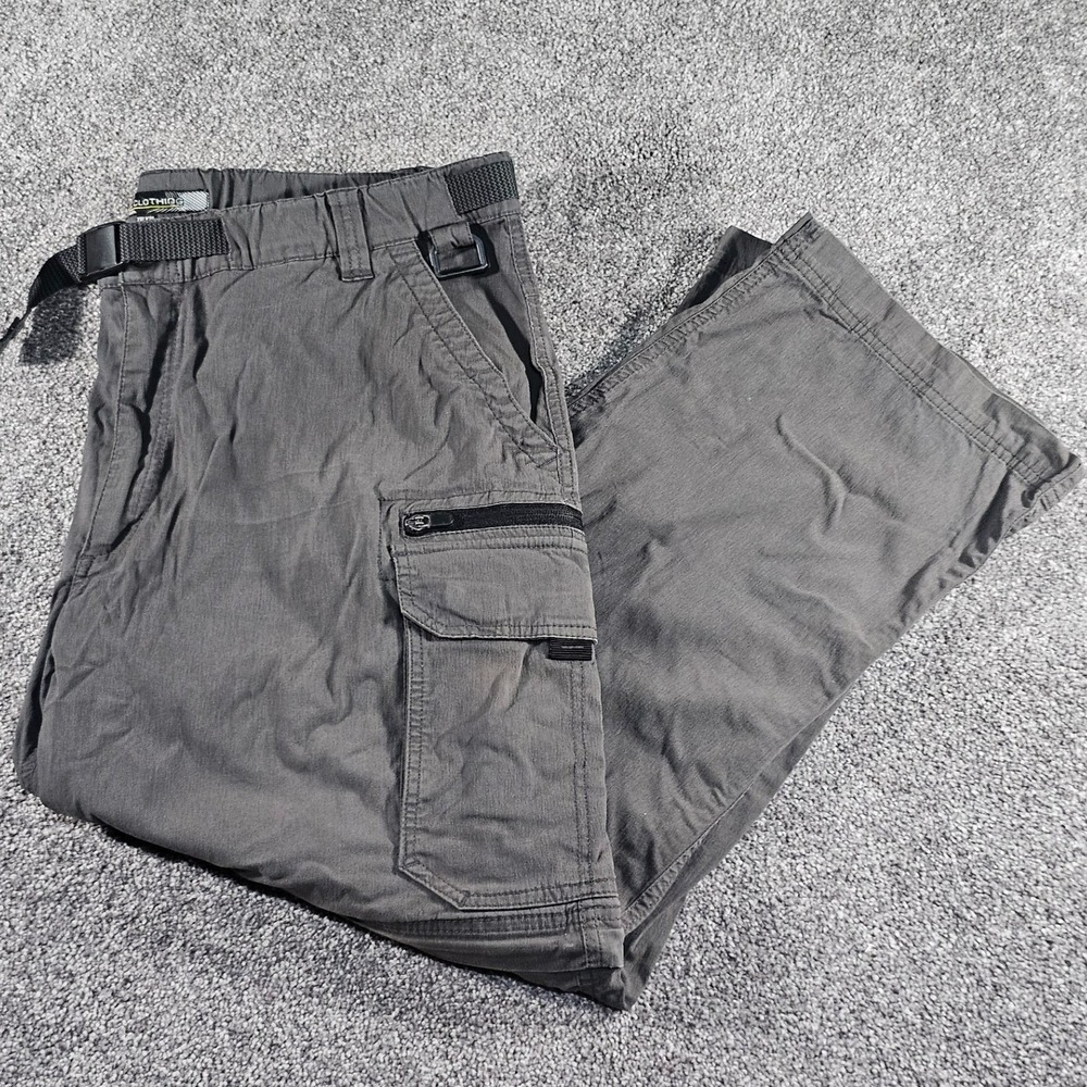 BC Clothing Convertible Cargo Pants Mens XXL x 27 Gray Hiking Gorpcore outdoor